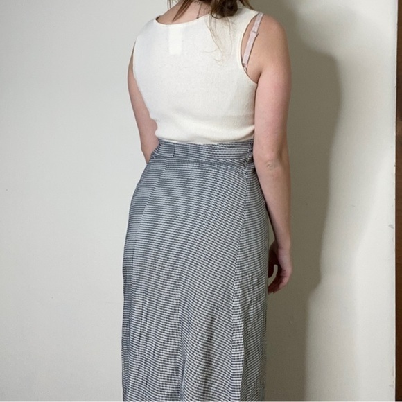 Vintage‎ Brioche Knit & Checkered Lightweight Midi Dress Sleeveless - Picture 10 of 12